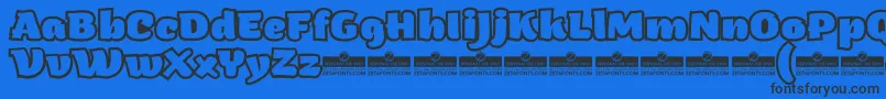 Шрифт ArturoHeavyOutlineTrial – чёрные шрифты на синем фоне