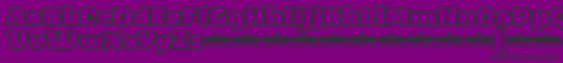 Czcionka ArturoHeavyOutlineTrial – czarne czcionki na fioletowym tle