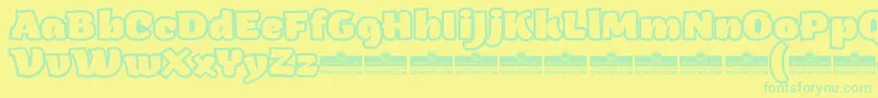 ArturoHeavyOutlineTrial Font – Green Fonts on Yellow Background