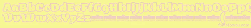 ArturoHeavyOutlineTrial Font – Pink Fonts on Yellow Background