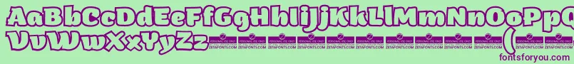 ArturoHeavyOutlineTrial Font – Purple Fonts on Green Background