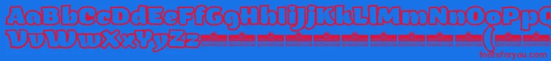 ArturoHeavyOutlineTrial Font – Red Fonts on Blue Background