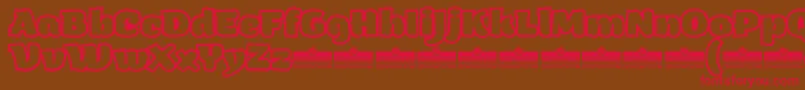 ArturoHeavyOutlineTrial Font – Red Fonts on Brown Background