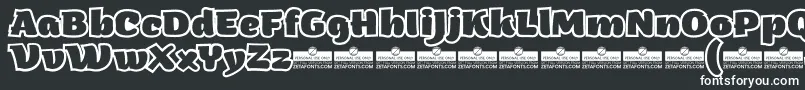 ArturoHeavyOutlineTrial-fontti – valkoiset fontit mustalla taustalla