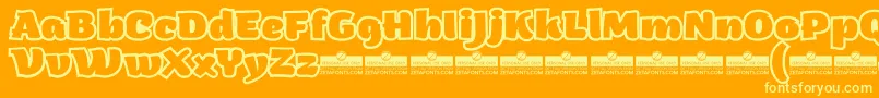 ArturoHeavyOutlineTrial Font – Yellow Fonts on Orange Background