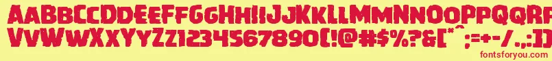 Howlinmadexpand Font – Red Fonts on Yellow Background