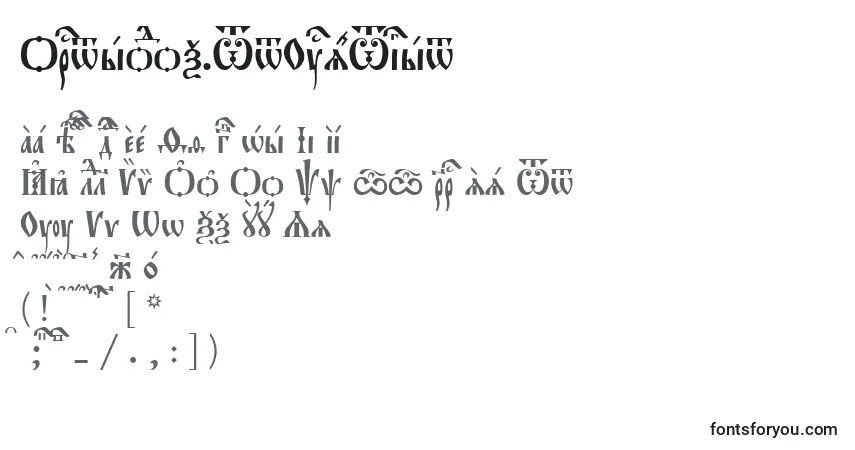 Schriftart Orthodox.TtUcs8Tight – Alphabet, Zahlen, spezielle Symbole