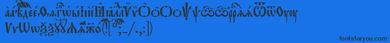 Orthodox.TtUcs8Tight Font – Black Fonts on Blue Background