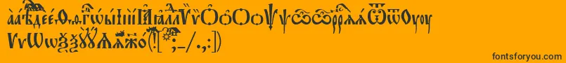Шрифт Orthodox.TtUcs8Tight – чёрные шрифты на оранжевом фоне