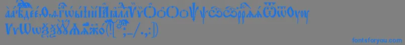 Orthodox.TtUcs8Tight-Schriftart – Blaue Schriften auf grauem Hintergrund