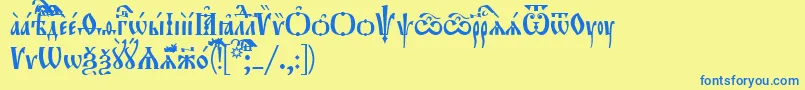 Orthodox.TtUcs8Tight Font – Blue Fonts on Yellow Background