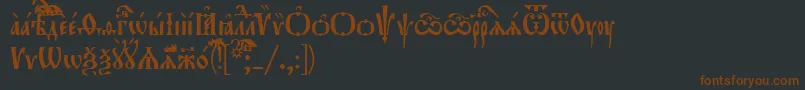 Шрифт Orthodox.TtUcs8Tight – коричневые шрифты на чёрном фоне