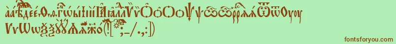Шрифт Orthodox.TtUcs8Tight – коричневые шрифты на зелёном фоне