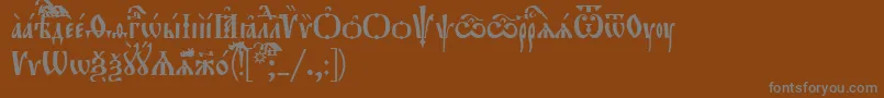 Шрифт Orthodox.TtUcs8Tight – серые шрифты на коричневом фоне