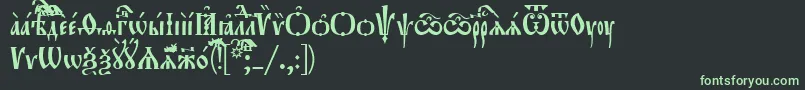 フォントOrthodox.TtUcs8Tight – 黒い背景に緑の文字