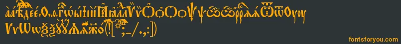 Шрифт Orthodox.TtUcs8Tight – оранжевые шрифты на чёрном фоне