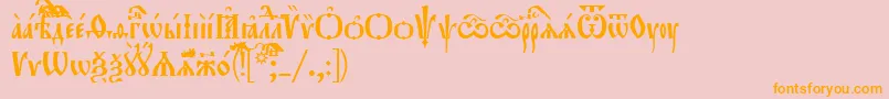 Шрифт Orthodox.TtUcs8Tight – оранжевые шрифты на розовом фоне