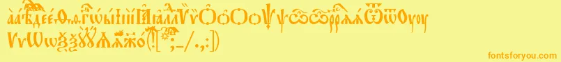Шрифт Orthodox.TtUcs8Tight – оранжевые шрифты на жёлтом фоне