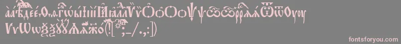 Orthodox.TtUcs8Tight-Schriftart – Rosa Schriften auf grauem Hintergrund
