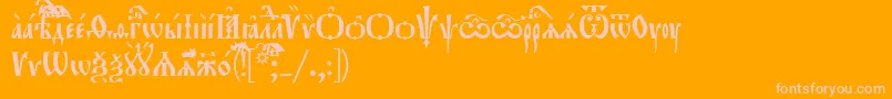 Шрифт Orthodox.TtUcs8Tight – розовые шрифты на оранжевом фоне