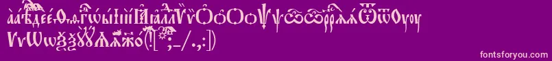 フォントOrthodox.TtUcs8Tight – 紫の背景にピンクのフォント