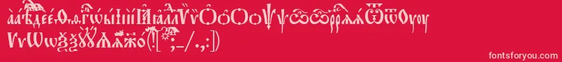 Шрифт Orthodox.TtUcs8Tight – розовые шрифты на красном фоне