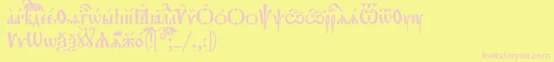 Orthodox.TtUcs8Tight Font – Pink Fonts on Yellow Background