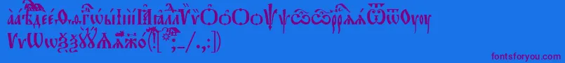 Шрифт Orthodox.TtUcs8Tight – фиолетовые шрифты на синем фоне