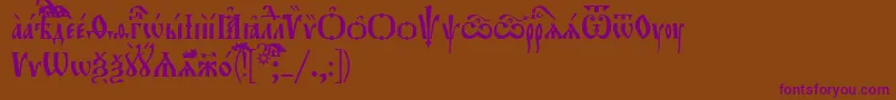 Orthodox.TtUcs8Tight Font – Purple Fonts on Brown Background