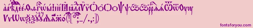 Orthodox.TtUcs8Tight-fontti – violetit fontit vaaleanpunaisella taustalla