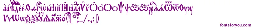 フォントOrthodox.TtUcs8Tight – 白い背景に紫のフォント