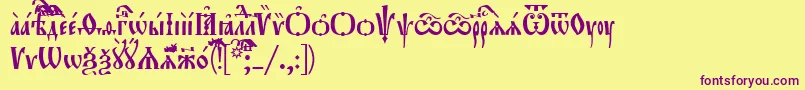Police Orthodox.TtUcs8Tight – polices violettes sur fond jaune