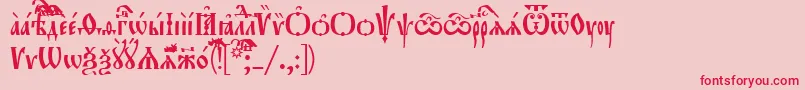 フォントOrthodox.TtUcs8Tight – ピンクの背景に赤い文字