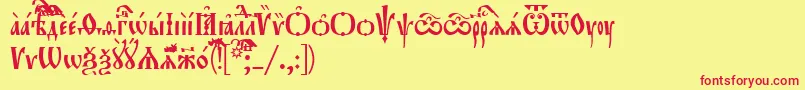 Orthodox.TtUcs8Tight Font – Red Fonts on Yellow Background