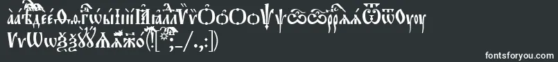 Orthodox.TtUcs8Tight-fontti – valkoiset fontit mustalla taustalla