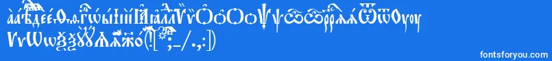 Шрифт Orthodox.TtUcs8Tight – белые шрифты на синем фоне