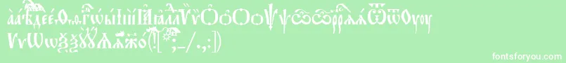 Orthodox.TtUcs8Tight-Schriftart – Weiße Schriften auf grünem Hintergrund