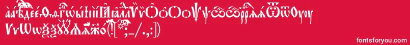 フォントOrthodox.TtUcs8Tight – 赤い背景に白い文字