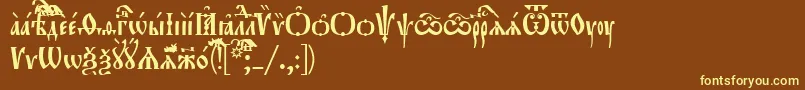 Orthodox.TtUcs8Tight Font – Yellow Fonts on Brown Background