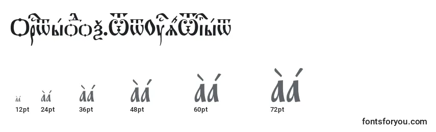 Размеры шрифта Orthodox.TtUcs8Tight