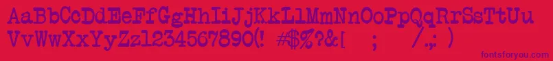 Atwriter Font – Purple Fonts on Red Background