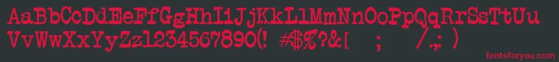 Atwriter Font – Red Fonts on Black Background