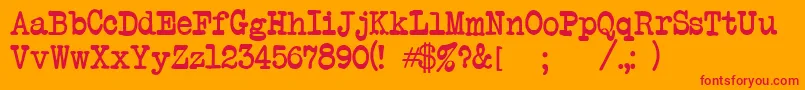 Atwriter Font – Red Fonts on Orange Background
