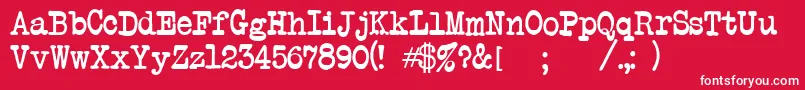 Atwriter Font – White Fonts on Red Background
