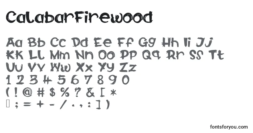Fuente CalabarFirewood - alfabeto, números, caracteres especiales