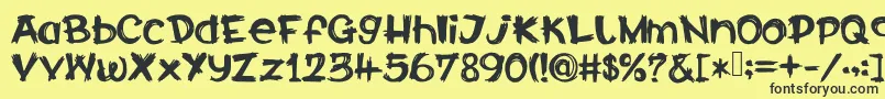 CalabarFirewood Font – Black Fonts on Yellow Background