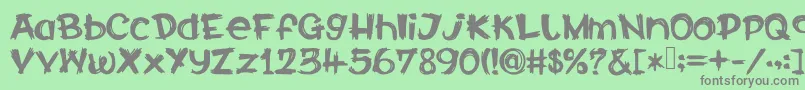 フォントCalabarFirewood – 緑の背景に灰色の文字