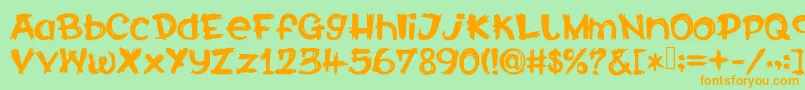 CalabarFirewood Font – Orange Fonts on Green Background