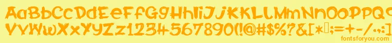 CalabarFirewood Font – Orange Fonts on Yellow Background