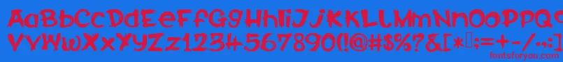 CalabarFirewood Font – Red Fonts on Blue Background